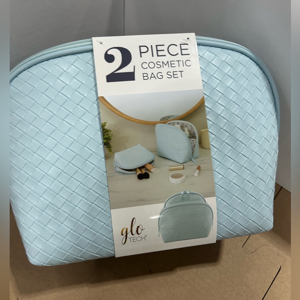 Glotech Cosmetic Bags  2 piece  Set New light blue